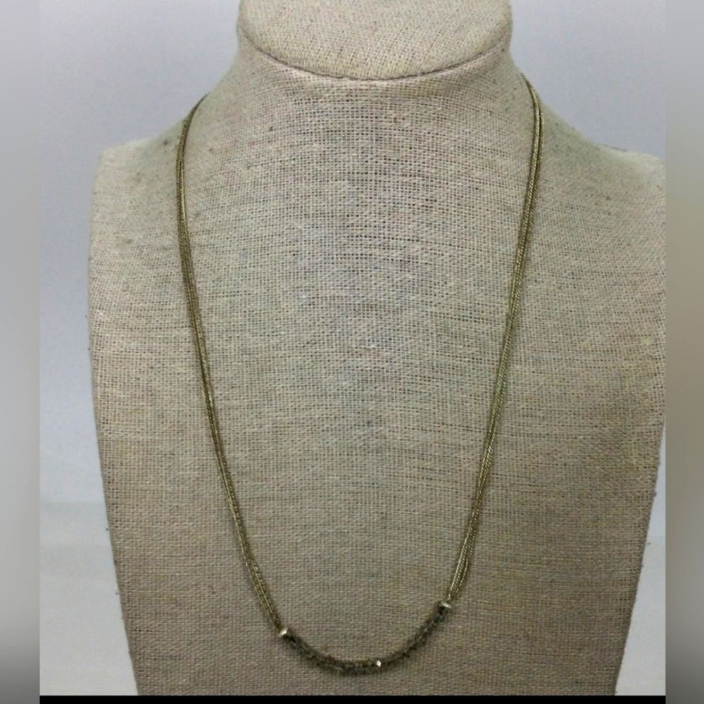 Stella & Dot Silvertone Piper Dual Strand Necklace NWT  17"